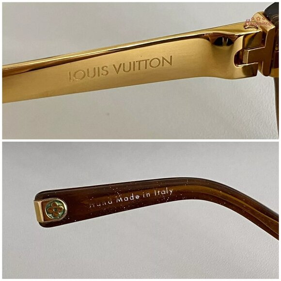 Authentic LOUIS VUITTON Brown/Beige Leopard Spotted Acetate Sunglasses Z0558W - Picture 7 of 12